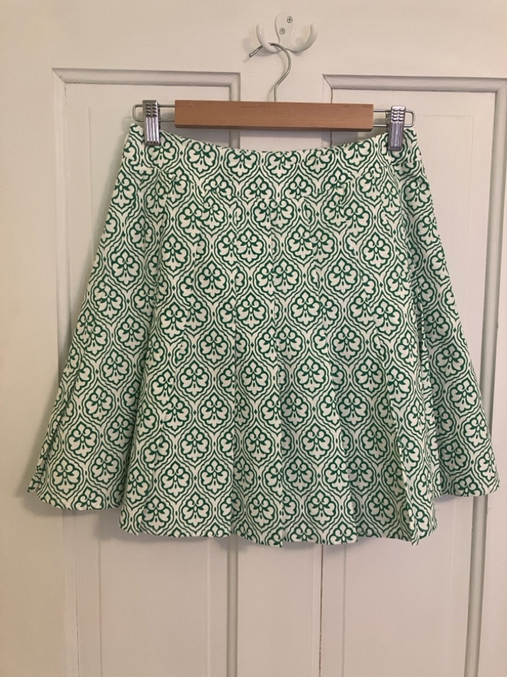 THML Green & White Patterned Skater Skirt